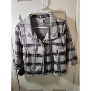 Women's Vintage Requirements Size Large Black and Gray Short Cropped Jacket